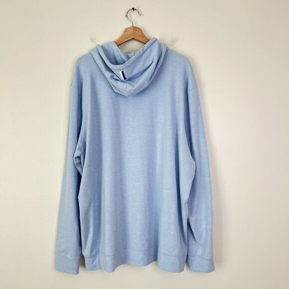 Rhoback Hesi Performance Hoodie Mens 3XL Light Blue Pullover Golf Stretch - Picture 3 of 6